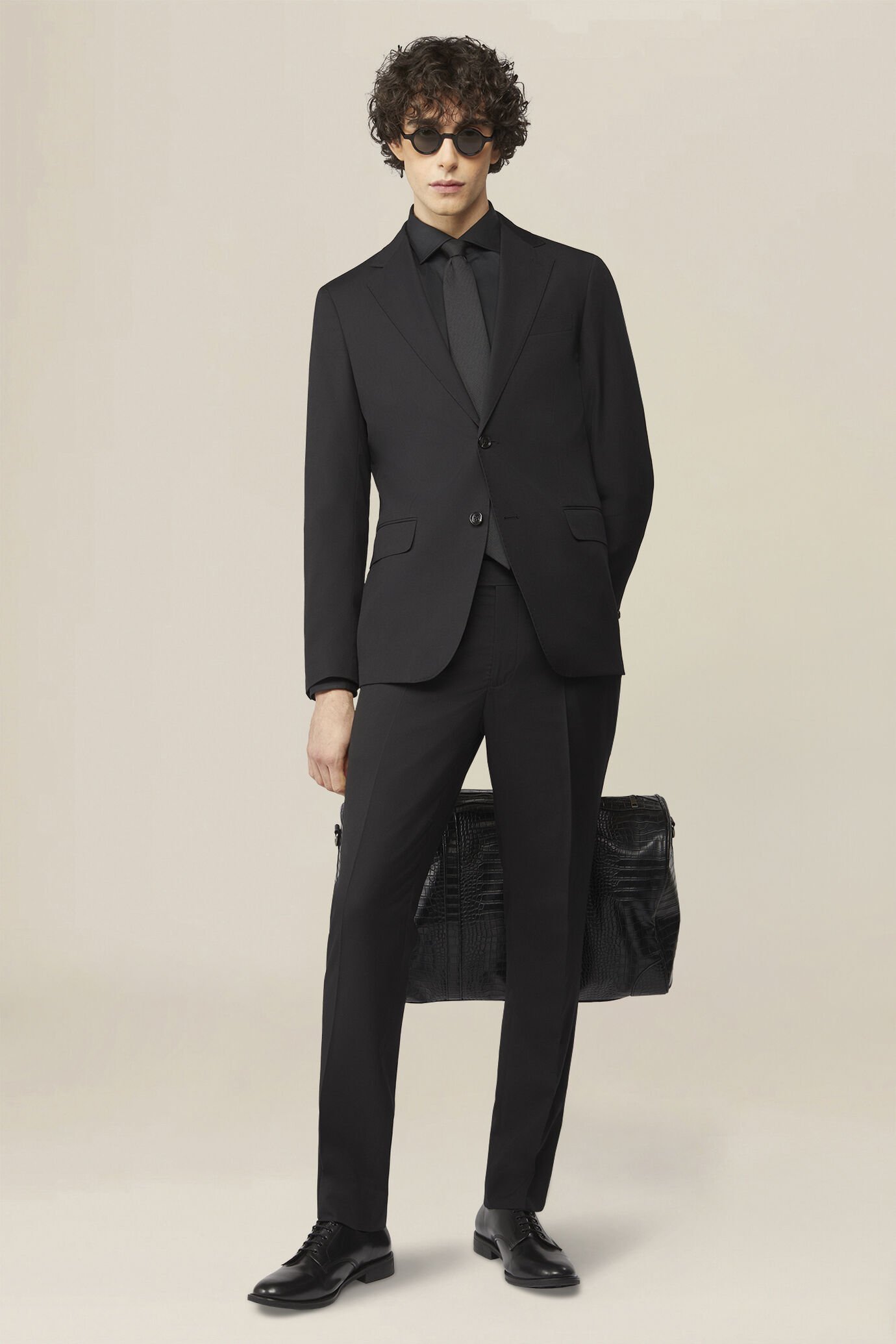 Men's single breasted suit mix size black